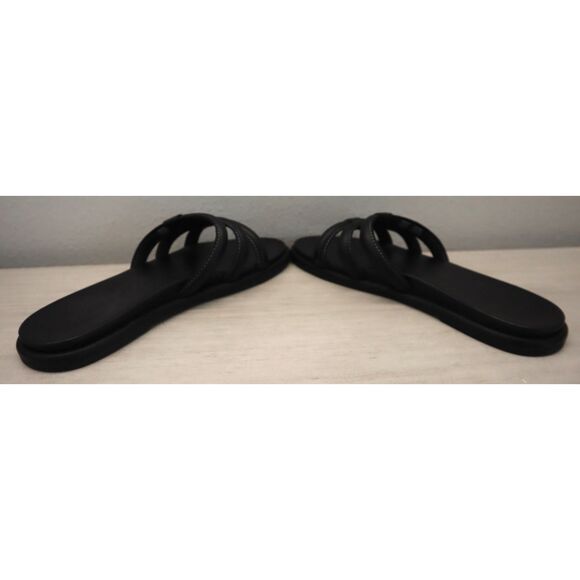 Olukai 20514-4040 Women's Sz 9W Black Leather Tiare Slide Sandals - Picture 11 of 14